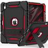 ZoneFoker Case for iPad (A16) 11th/10th Generation 11/10.9 inch 2025/2022, Heavy Duty Military Grade Shockproof Rugged Cover with Pencil Holder/Stand for i Pad 11th / 10 th Gen (Black+Red) view 1