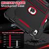 ZoneFoker Case for iPad (A16) 11th/10th Generation 11/10.9 inch 2025/2022, Heavy Duty Military Grade Shockproof Rugged Cover with Pencil Holder/Stand for i Pad 11th / 10 th Gen (Black+Red) view 3