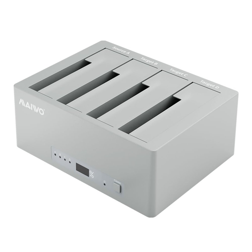 MAIWO Hard Drive Docking Station Offline Cloner 4 Bay USB-C SATA III Chipset, Support 2.5 3.5 Inch SATA HDDs SSDs, 96TB Capacity, External HDD Duplicator with UASP