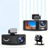 Front & Rear 3 Channel Dash Cam, 1080P Dash Cam IR Night Vision, Loop Recording Car DVR Camera with 2 Inch IPS Screen 3 Cameras, with 32G Memory Card view 4