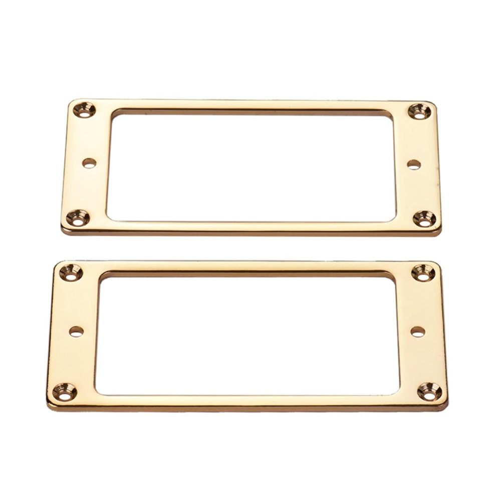 2Pcs Gold Electric Guitar Aluminum Alloy Humbucker Pickup Mounting Ring Flat Repair Part