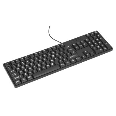 104 Keys Large Keyboard, Wired Large Character Wired Keyboard, Low Keyboard with Large Print Keys for Elderly, Plug and Play Keyboard for Laptop, Desktop, etc