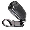 Carbon Fiber Car Key Cover Chain Anti-Scratch Remote Flip Fob Shell for Audi A1-A8 Q3 Q5 S4 R8 view 1