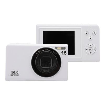 Zopsc 4K 56M Pixels 16X Zoom Digital Camera with Fill Light, 2.4 Inch Screen, for Vlogging, Selfie, Continuous Shooting (White)