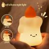 AVEKI Cute Candle Silicone Baby Night Light for Nursery, Rechargeable & 3-Level Dimmable Touch Night Light, Timer, White view 3