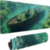Large Extended Gaming Mouse Pad Mousepad Non-Slip Rubber Base Extra Large Cool XL XXL Computer Desk Pad Gaming Accessories Light Up Extended Big Mouse Pad for Gamer Office & Home 48"x24" Blue Boat 7-6 view 1