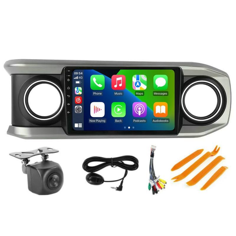 10.1" Touch Screen 8Core 4+64GB Car Stereo for Toyota Tacoma 2017 Dash Kit, Android 13 GPS Navigation Multimedia Player with Car-Play Android Auto/Rear View