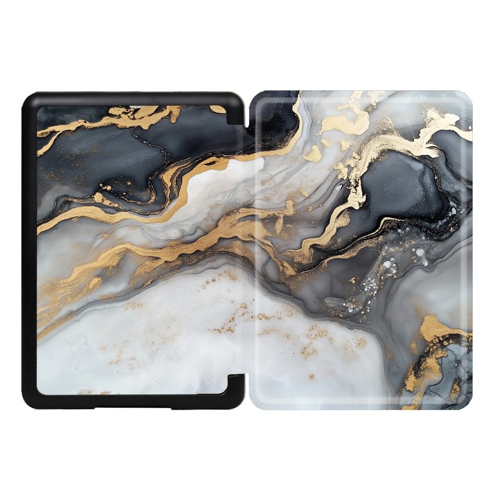 Case for Kindle Cover for Kindle 2014 (Kindle 7Th Generation) Slim Ereader Protective Cover Printed Case for Old Kindle Model NO.Wp63Gw- Gray Gold Marble