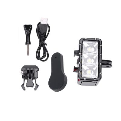 30m Underwater Diving LED Video Light Mini Waterproof Fill Light Night Shooting Alloy Black Sports Camera Super Bright Power Saving Portable Waterproof Camera Light