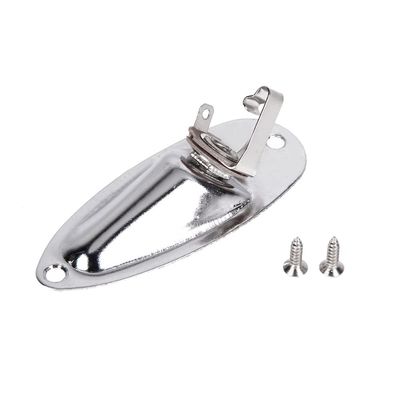 Silver Loaded Boat Style Guitar Pickup Output Input 6.35MM Jack Plug Socket for FD Strat Guitar Accessory