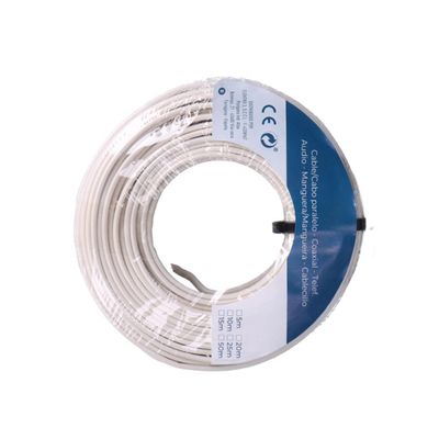 Parallel Cable Reel 2x0.5mm in White, Ideal for Audio Connections. Length of 10 m, Perfect for use at Home or at Events. Quality and Versatility Assured.