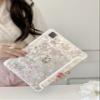 Adjustable Stand Hard PU Clear Back Folio Case for Apple iPad Pro 13-Inch 2024 M4 Model A2925 A2926 Flowers Floral Pattern Refreshing Classic Vintage Pretty Chic Cute Lovely Girls Women view 4