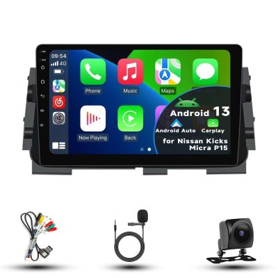 10" IPS Touch Screen Android Car Stereo for Nissan Kicks/Micra P15 2016-2020, Built-in CarPlay & Android Auto, GPS Navigation, SWC, Rear View, Fast Android 13.0 OS, Dash Kit Upgrade (A, 8Core 4+32GB)