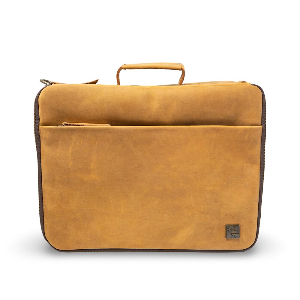 ROMFRE Premium Leather Camera Travel Bag | Travel Case for Camera | Full Grain -100% Leather HILO CAMERA TRAVEL BAG | Saddle