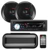 Pyle Marine Stereo Radio Receiver Speaker Kit - 200W Wireless Receiver and 150W Waterproof 6.5 Speakers, Hands-Free Talking, CD/MP3/USB/SD Player, AM/FM Radio, for Boat & Off-Road Vehicles view 1