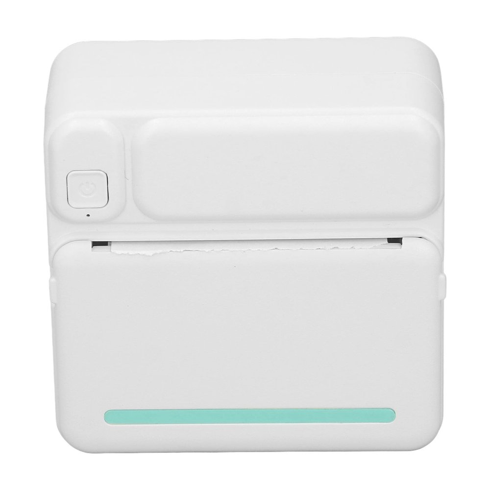 ZIZEV Portable Thermal Printer, Mini Multifunctional Thermal Printer, Rechargeable, 200dpi Resolution, for Photo (White Green)