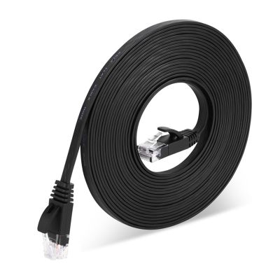 1000Mbps CAT6 Flat Ethernet Gigabit Internet Cable RJ45 LAN Cable Networking Ethernet Patch Cord 0.5M/1M/2M/3M/5M/10M/15M/20M/(Black,30M)