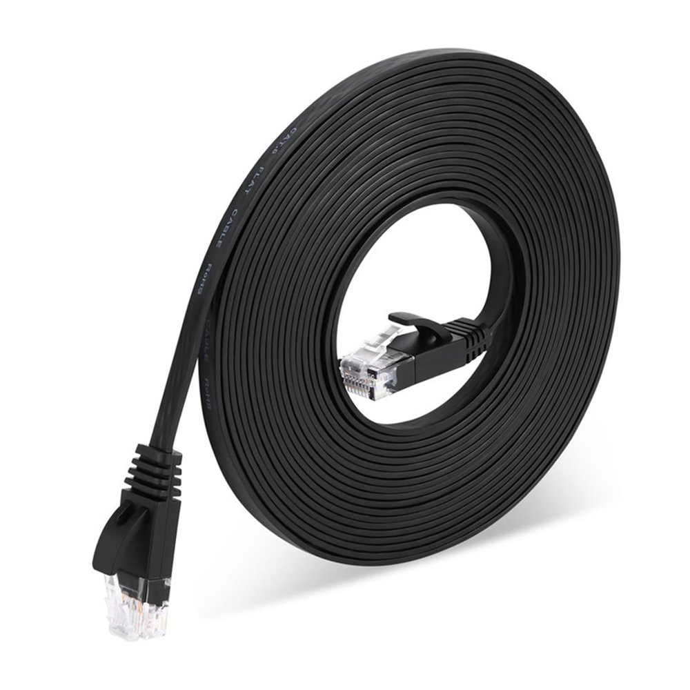 1000Mbps CAT6 Flat Ethernet Gigabit Internet Cable RJ45 LAN Cable Networking Ethernet Patch Cord 0.5M/1M/2M/3M/5M/10M/15M/20M/(Black,30M)