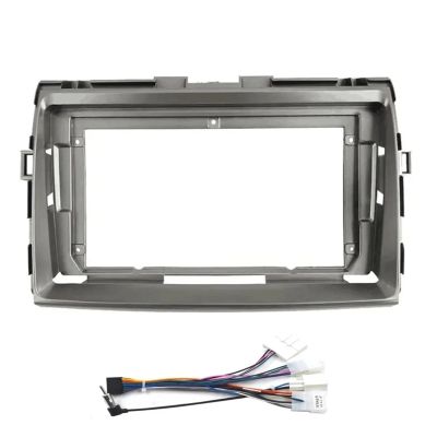 JNOEEDWN 9 Inch Compatible with Toyota PREVIA/Estima/Tarago Car Radio Android MP5 Player Casing Frame 2 Din Head Unit Fascia Stereo Dash Cover(Silver Cable)