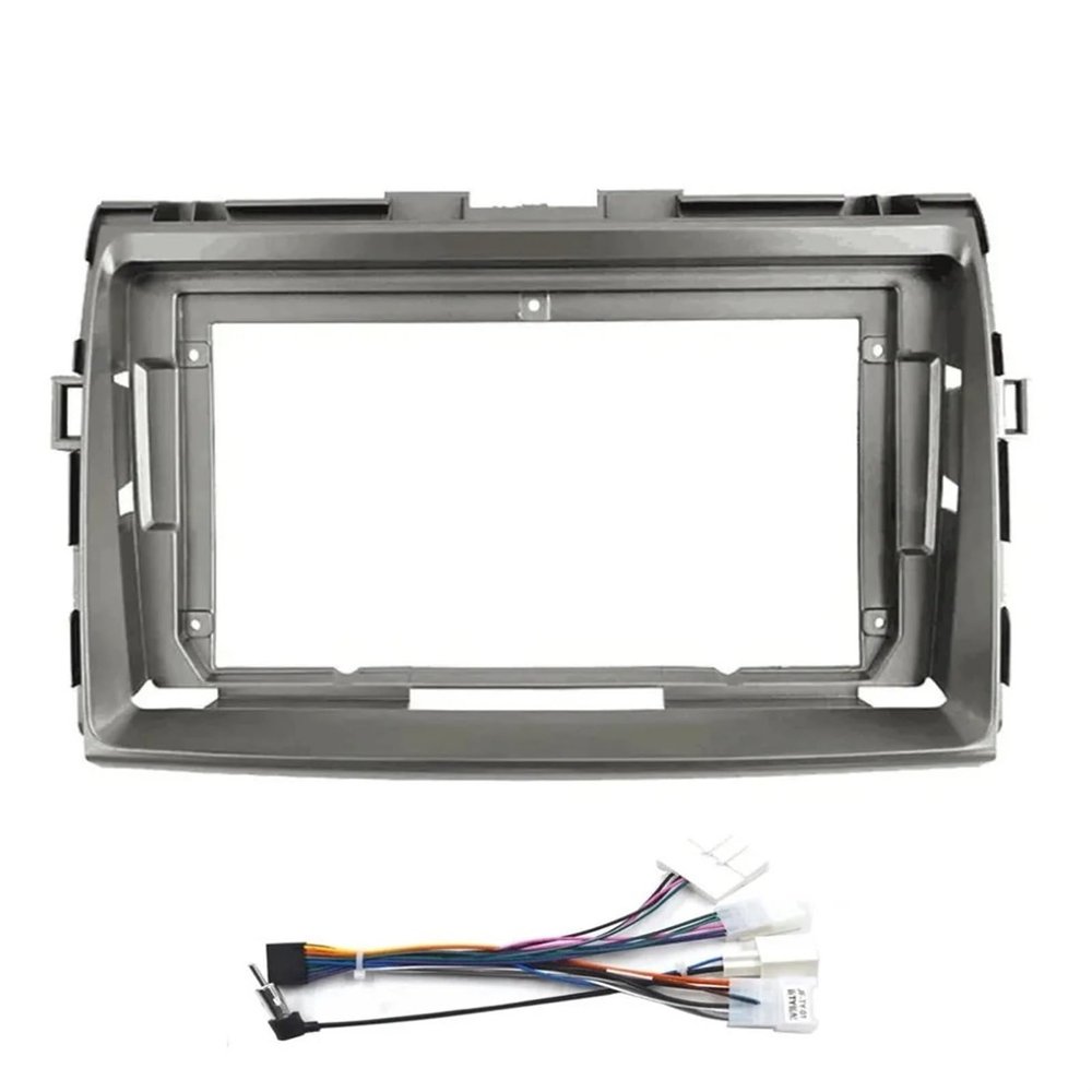 JNOEEDWN 9 Inch Compatible with Toyota PREVIA/Estima/Tarago Car Radio Android MP5 Player Casing Frame 2 Din Head Unit Fascia Stereo Dash Cover(Silver Cable)