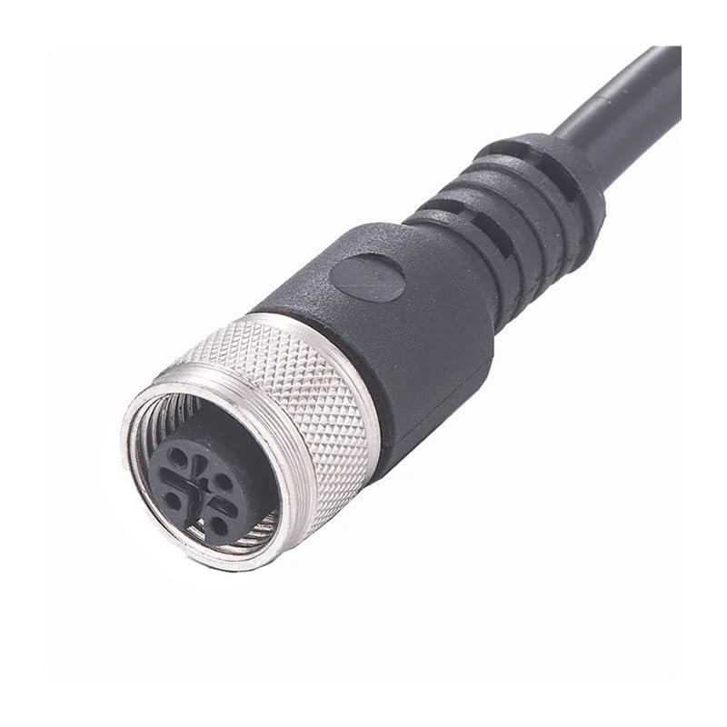 POWTAXBJGD M12 Waterproof Male and Female Connector Aviation Plug 4 pins 5 pin 8 pin Sensor Single Head Injection Belt 2m Wire(M12 Female seat,12P)