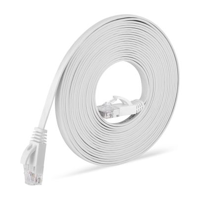 1000Mbps CAT6 Flat Ethernet Gigabit Internet Cable RJ45 LAN Cable Networking Ethernet Patch Cord 0.5M/1M/2M/3M/5M/10M/15M/20M/(White,30M)