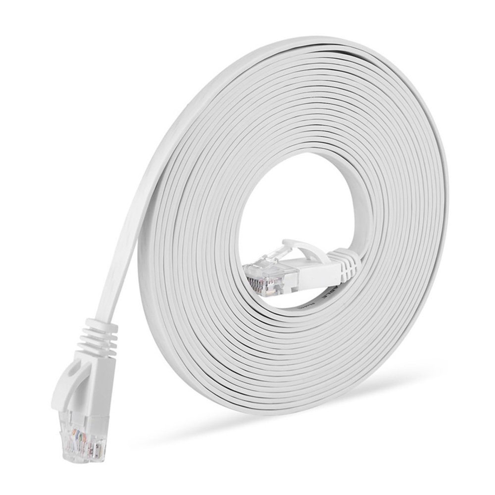 1000Mbps CAT6 Flat Ethernet Gigabit Internet Cable RJ45 LAN Cable Networking Ethernet Patch Cord 0.5M/1M/2M/3M/5M/10M/15M/20M/(White,30M)