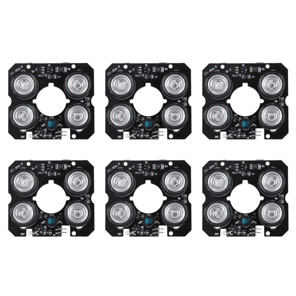 Viodmss 6X 4 Array IR Led Spot Light Infrared 4X IR LED Board for CCTV Cameras Night Vision (52mm Diameter)