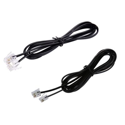 Viodmss 2Pcs RJ11 6P4C Telephone Cable Cord ADSL Modem, 1 Meters & 2 Meters