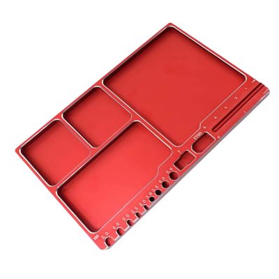 Red Magnetic Screw Tray Tool Organizer Multi Purpose Mats with Magnetic Small Parts Tray for RC Repair
