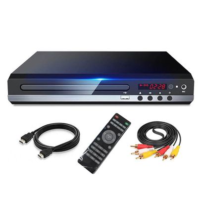 Viodmss DVD Player 1080P HD Home DVD Player Box for TV All Region Free DVD CD-Disk Player AV-Output EVD Player-US Plug Easy to Use Black
