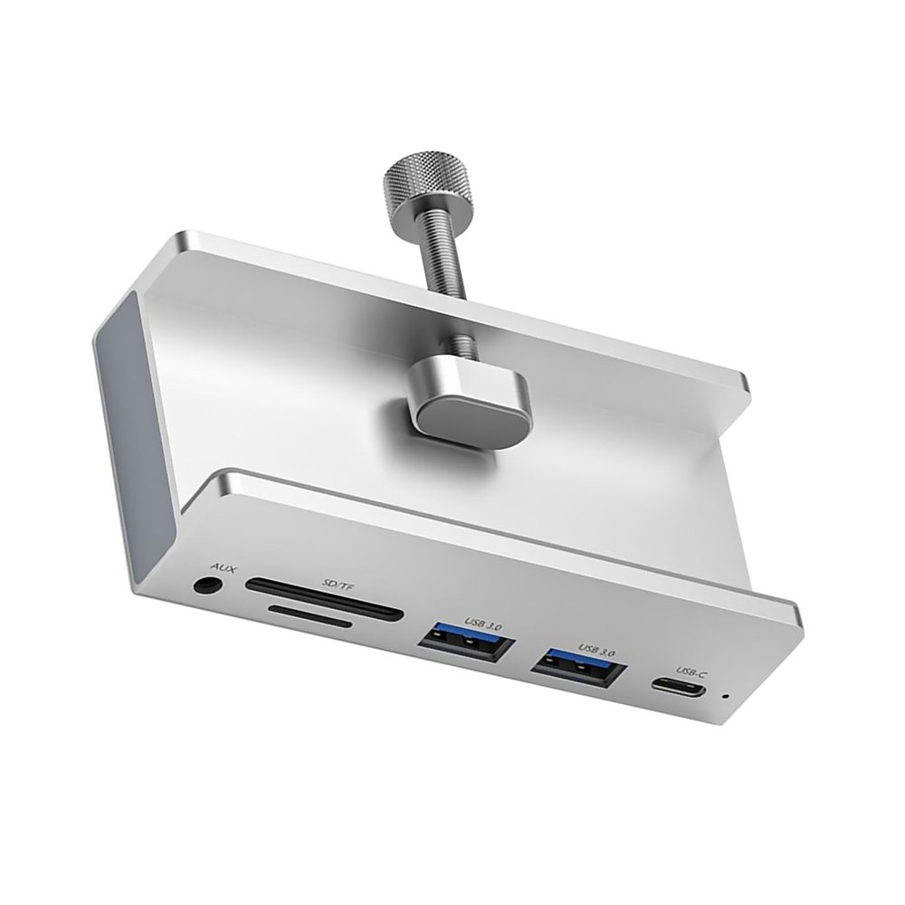 6 Port USB 3.0 Hub Clamp Adapter Aluminum USB Splitter