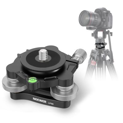 NEEWER Tripod Head Leveling Base Camera Leveler with Bowl Adapter, 3 Axis Wheel Metal Head with 3/8" Screw & Thread, +/-9 Precise Angle Adjustment for Macro Panoramic Photography, Max Load 33lb, LP66