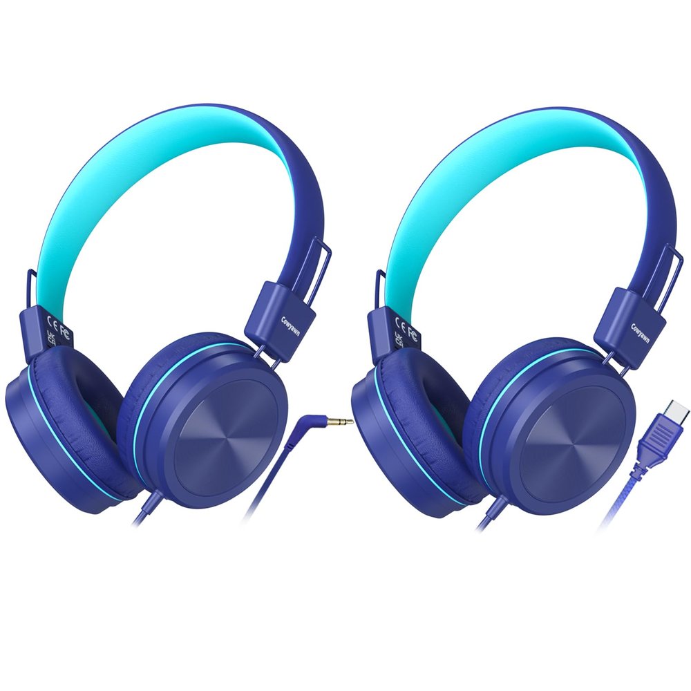Cowyawn 3.5mm Kids Headphones and USB Type C Kids Headphones for School