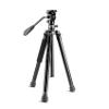 LKBEJMYY 61.4" Video Travel Tripod with +/-10 Leveling Base Fluid Head (37mm), Compact Metal Camera Tripod view 1
