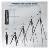 LKBEJMYY 61.4" Video Travel Tripod with +/-10 Leveling Base Fluid Head (37mm), Compact Metal Camera Tripod view 2