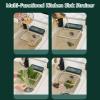 2 Pcs Kitchen Residue Filter Screen Holder, Multi-Functional Kitchen Sink Strainer with 100 Mesh Bags, Food Catcher Basket residue Filter Holder (White+Gree) view 4