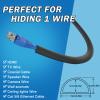 UOMTFAI Wall Cord Hider 118 Inch - Self-Adhesive Wire Cover Raceway for Walls, Flexible PVC Cable Concealer for Home and Office, W0.59 H0.39in - Black view 3