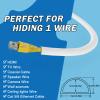 UOMTFAI Wall Cord Hider 390 Inch - Self-Adhesive Wire Cover Raceway for Walls, Flexible PVC Cable Concealer for Home and Office, W0.59 H0.39in - White view 3
