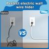 UOMTFAI Wall Cord Hider 390 Inch - Self-Adhesive Wire Cover Raceway for Walls, Flexible PVC Cable Concealer for Home and Office, W0.59 H0.39in - White view 4