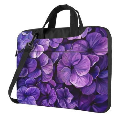 JCVOTREL Purple Floral Print Laptop Carrying Case Laptop Tote Bag Travel Bag Business Computer Bag Work Bag for Men Women, black, 15.6 inch