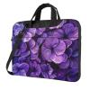JCVOTREL Purple Floral Print Laptop Carrying Case Laptop Tote Bag Travel Bag Business Computer Bag Work Bag for Men Women, black, 15.6 inch view 1