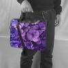 JCVOTREL Purple Floral Print Laptop Carrying Case Laptop Tote Bag Travel Bag Business Computer Bag Work Bag for Men Women, black, 15.6 inch view 2