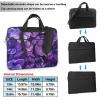 JCVOTREL Purple Floral Print Laptop Carrying Case Laptop Tote Bag Travel Bag Business Computer Bag Work Bag for Men Women, black, 15.6 inch view 3