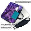 JCVOTREL Purple Floral Print Laptop Carrying Case Laptop Tote Bag Travel Bag Business Computer Bag Work Bag for Men Women, black, 15.6 inch view 4