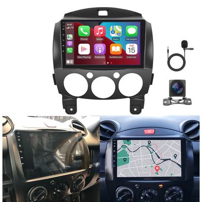 Slakerbe Android 13 Double Din Car Stereo Compatible with Mazda 2 2007-2013, 2G+32G 9 Inch Touch Screen Car Stereo Radio with Wireless Carplay Android Auto GPS Navigation WiFi Mic Backup Camera