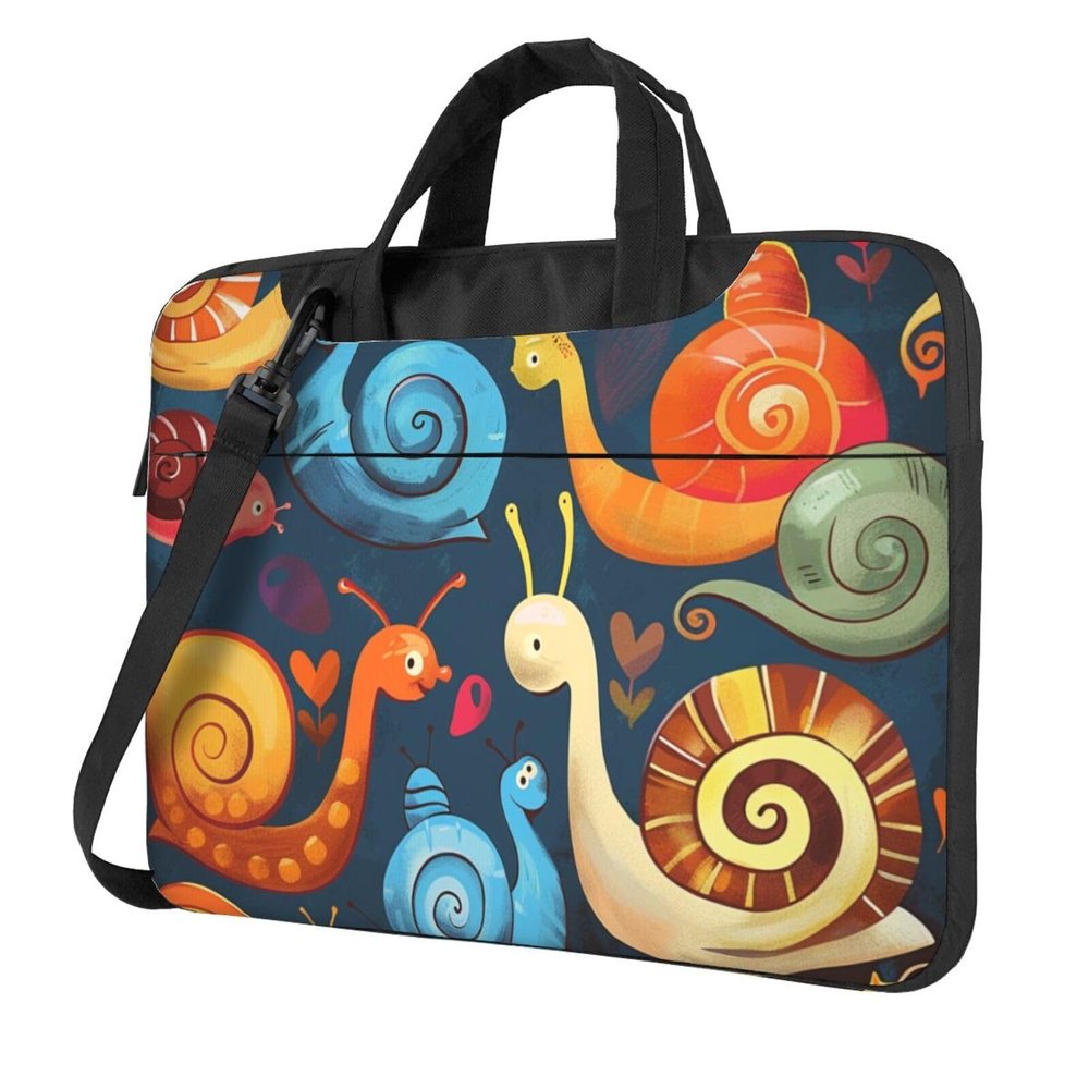 JCVOTREL Cute Snail Pattern Laptop Carrying Case Travel Business Computer Bag Work Bag for Men Women, black, 15.6 inch