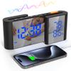 Lancoon Digital Radio Alarm Clock 6'' Mirror LED Clock with Humidity Temperature Dual Alarm Setting 15 Levle Adjustabel Volume Balck-Blue view 1
