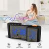 Lancoon Digital Radio Alarm Clock 6'' Mirror LED Clock with Humidity Temperature Dual Alarm Setting 15 Levle Adjustabel Volume Balck-Blue view 2