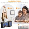 Lancoon Digital Radio Alarm Clock 6'' Mirror LED Clock with Humidity Temperature Dual Alarm Setting 15 Levle Adjustabel Volume Balck-Blue view 3
